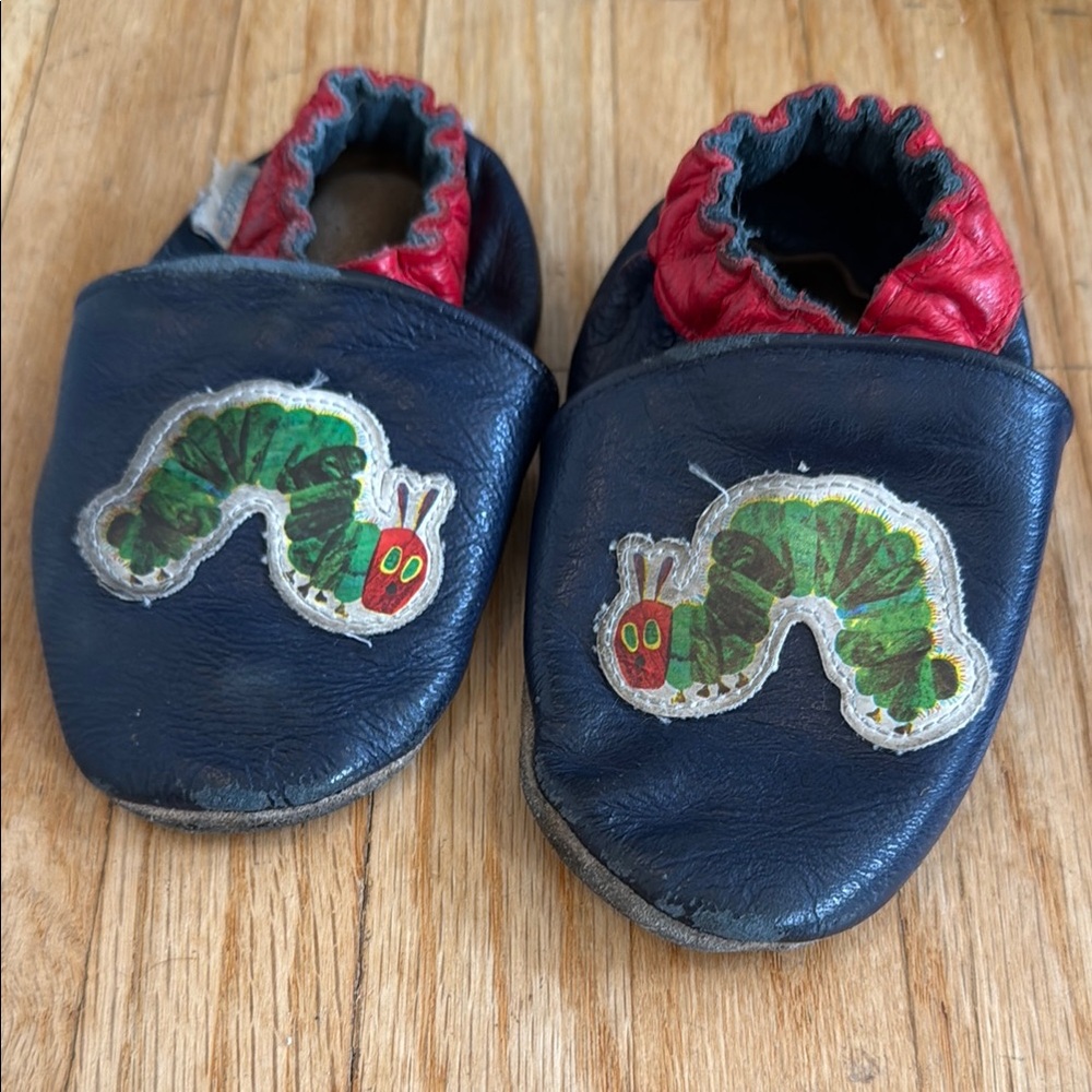 Kids Caterpillar Themed Shoes - Navy and Red
